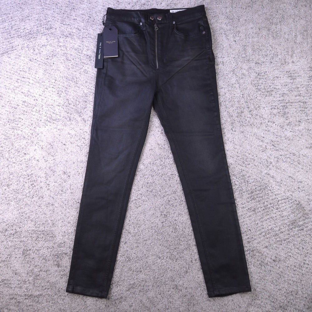 Rag & Bone Jeans Womens 30 Baxter Skinny High Rise Coated Waxed Stretch NWT